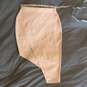 Asymmetric light pink misguided skirt size 4